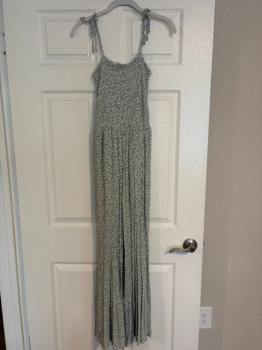 Altar'd State Light green jumpsuit with white flowers
